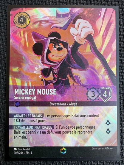Carte Lorcana Mickey Mouse 208/204 Chapitre 1 FR