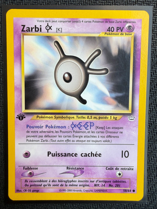 Carte Pokémon Zarbi K 58/64 FR
