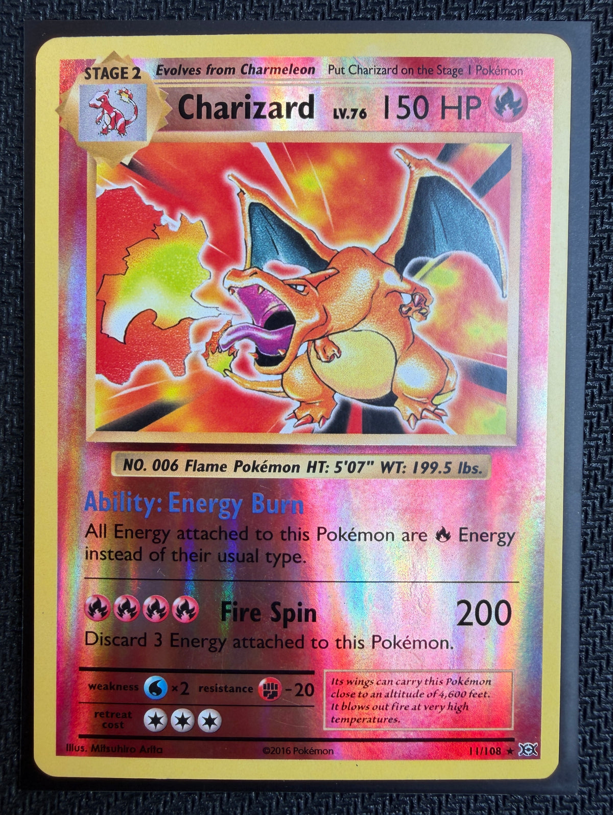 Carte Pokémon - Charizard lv.76 11/108 EN