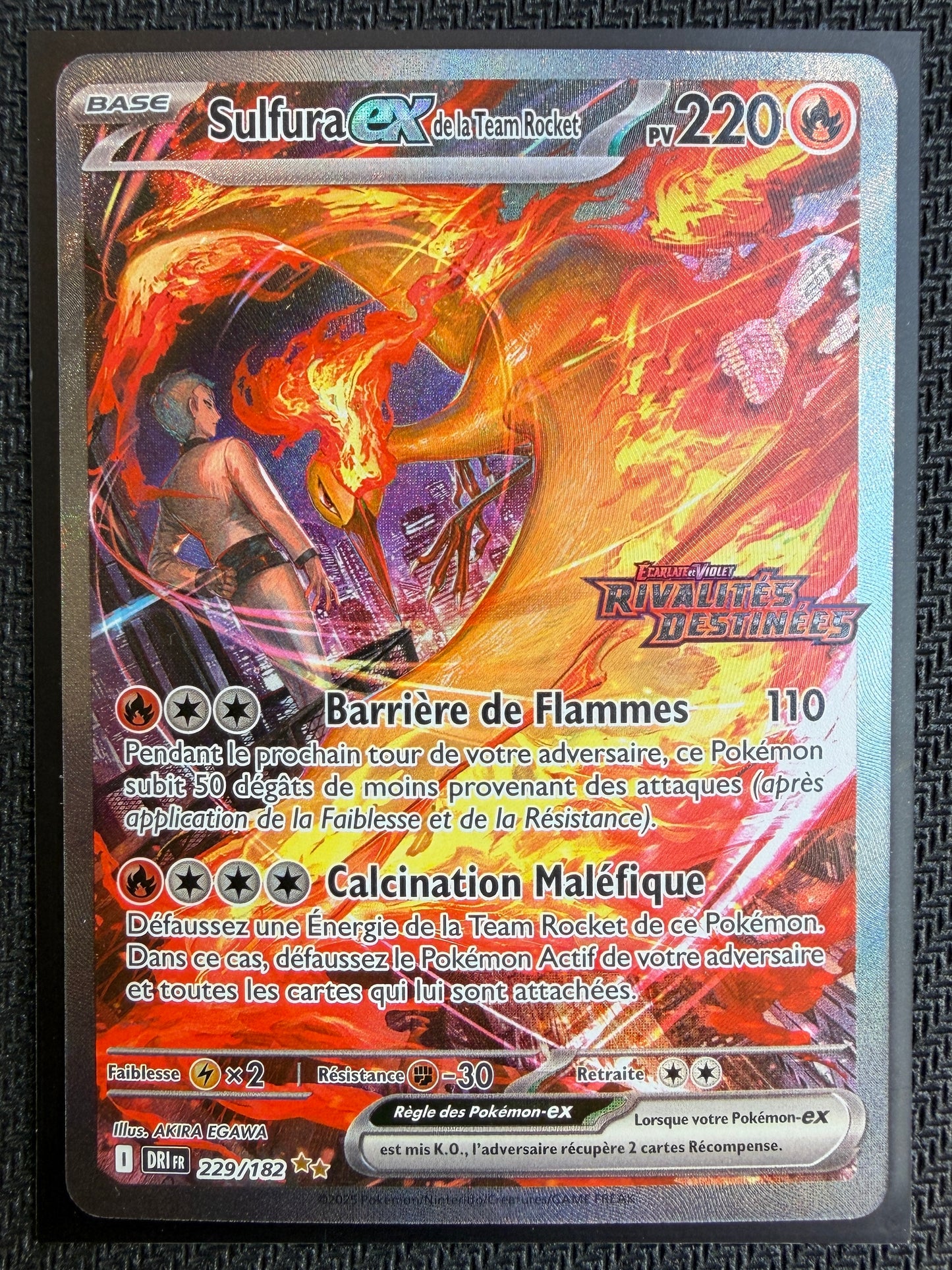 Carte Pokémon FR Sulfura ex de la team rocket 229/182