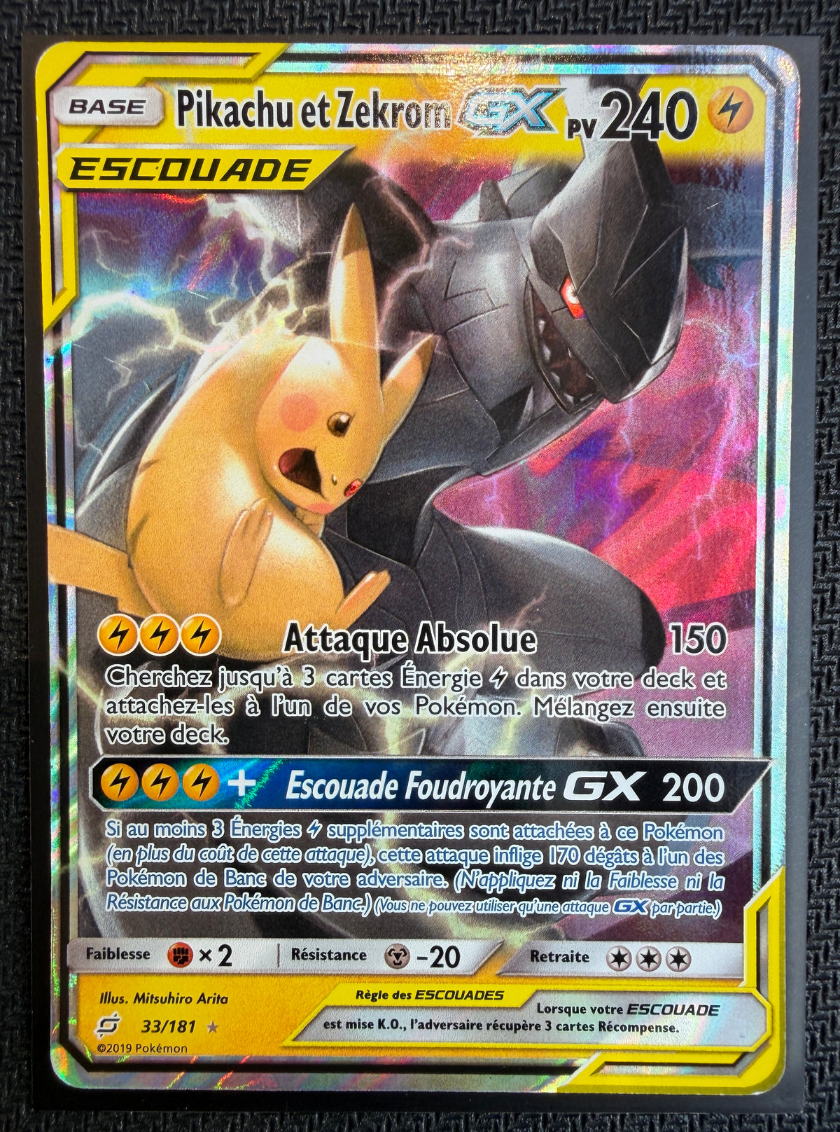 Carte Pokémon - Pikachu et Zekrom GX 33/181 - FR - SAKURO