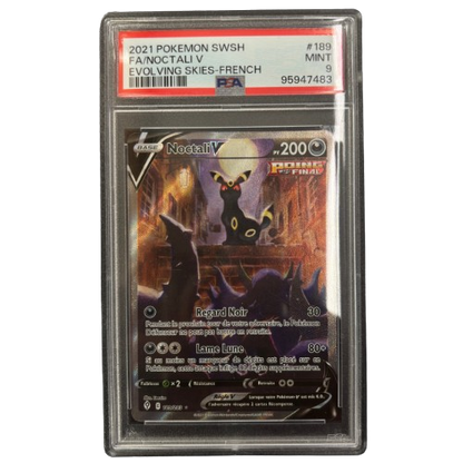 Carte Pokemon gradée - Noctali V 189/203 - PSA 9 - FR
