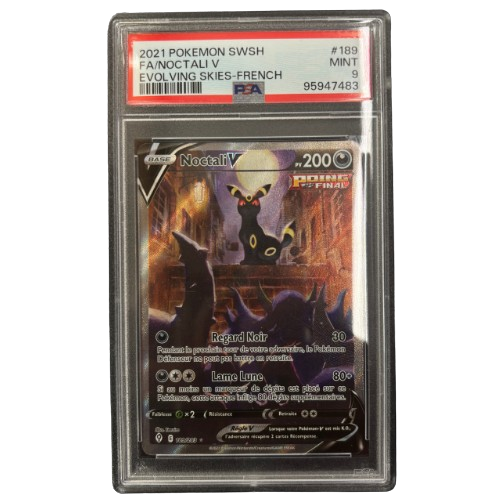 Carte Pokemon gradée - Noctali V 189/203 - PSA 9 - FR