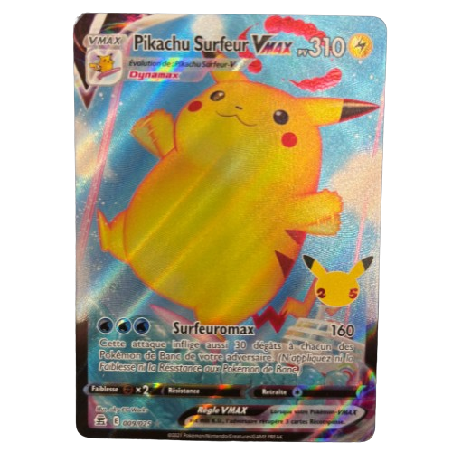 Carte Pokémon - Pikachu Surfeur VMax 009/025 - FR