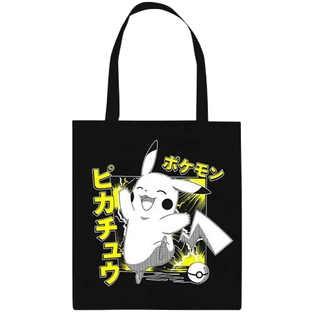 Tote bag Noir Pikachu
